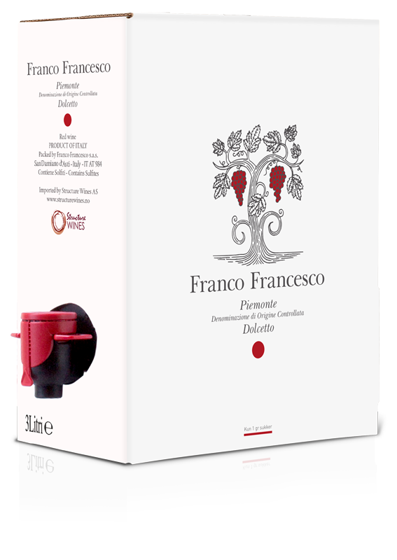 Now in Norway! Italian Red Wine in Box FRANCO FRANCESCO - Casa Vinicola  Franco Francesco